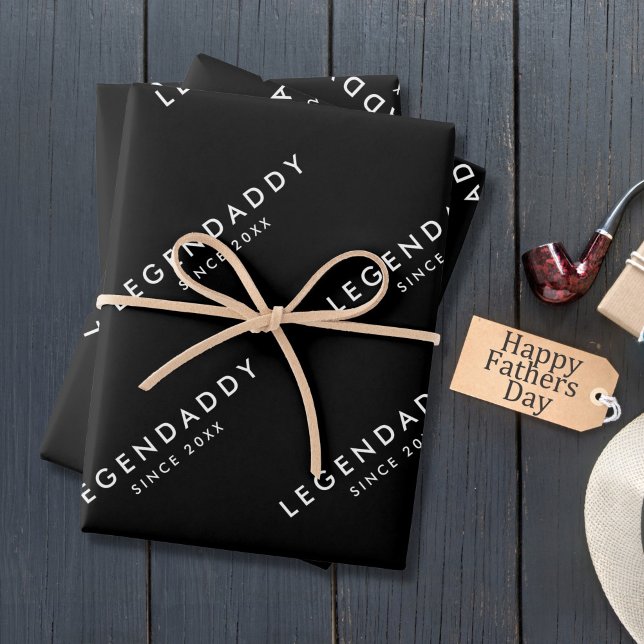 Legendaddy für legendäre Vater, einfach minimalist Geschenkpapier Set (Von Creator hochgeladen)