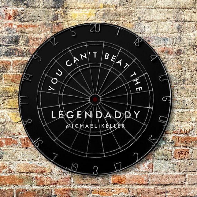 Legendaddy für legendäre Vater Spaß minimalistisch Dartscheibe (dartboard for dad. Personalized with name for legendary dads.)