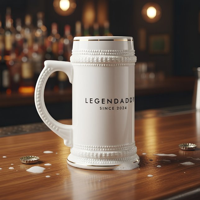 Legendaddy seit für legendäre Vater minimalistisch Bierglas (beer stein for dads.)