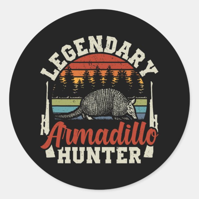 Legendär Armadillo Jäger Jäger Geschenk Runder Aufkleber (Vorderseite)
