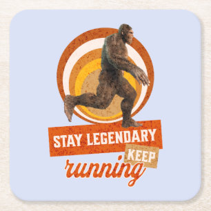 Legendär bleibe, Behaltend Funny Bigfoot Rechteckiger Pappuntersetzer