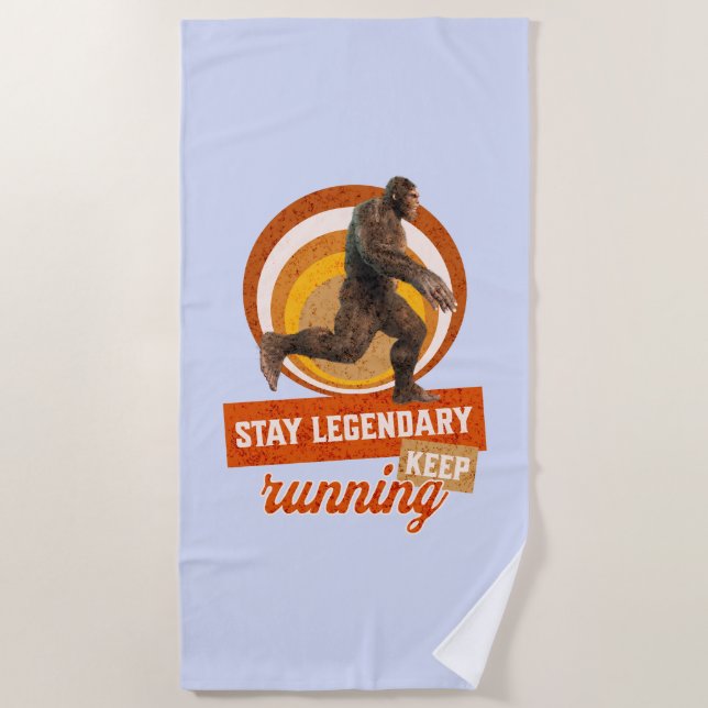 Legendär bleibe, Behaltend Funny Bigfoot Strandtuch (Vorderseite)