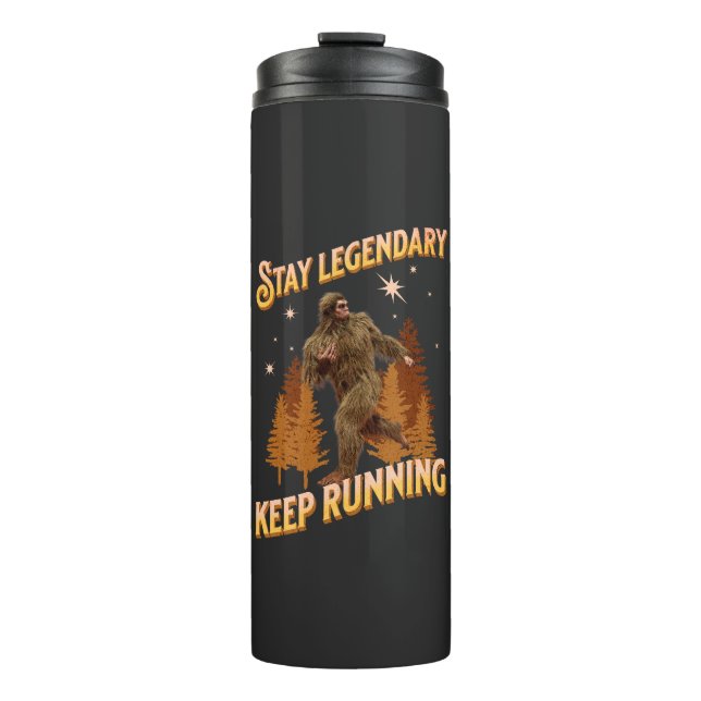 Legendär bleibe, Behaltend Funny Bigfoot Thermosbecher (Vorderseite)