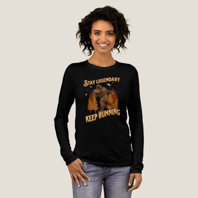 Legendär bleibe, Behaltend Funny Bigfoot Tri-Blend Shirt (Volle Vorderseite)
