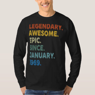 Legendär großartig episch seit Januar 1969 Geburts T-Shirt