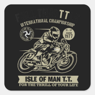 Legendär mit Motorrad Racing Art Geschenk Quadratischer Aufkleber