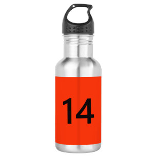 Legendär Nr. 14 in Orange und Schwarz Edelstahlflasche