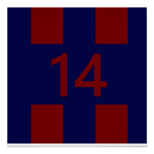 Legendär Nr. 14 in rot und blau Poster