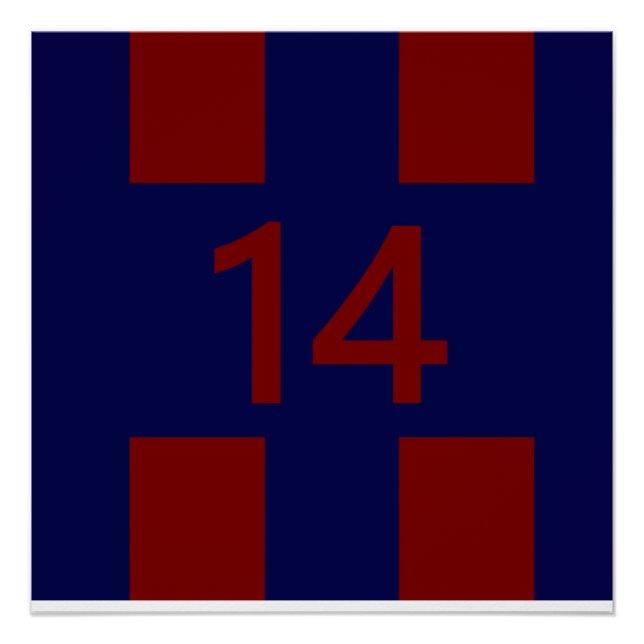 Legendär Nr. 14 in rot und blau Poster (Vorderseite)