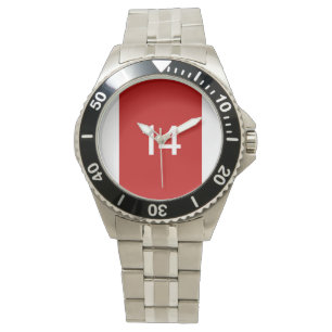 Legendär Nr. 14 in rot und weiß Armbanduhr