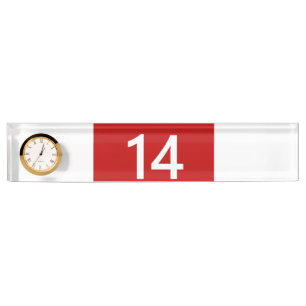 Legendär Nr. 14 in rot und weiß Namensplakette