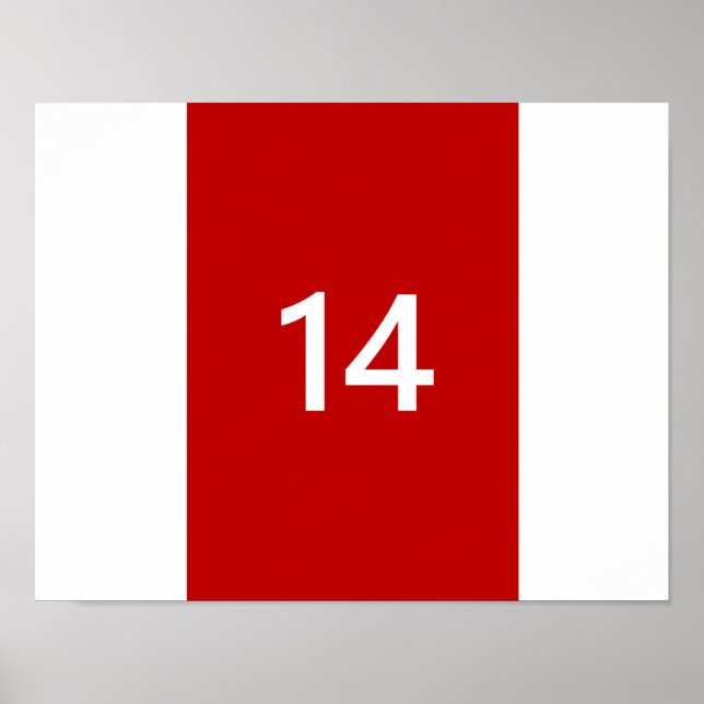 Legendär Nr. 14 in rot und weiß Poster (Vorne)