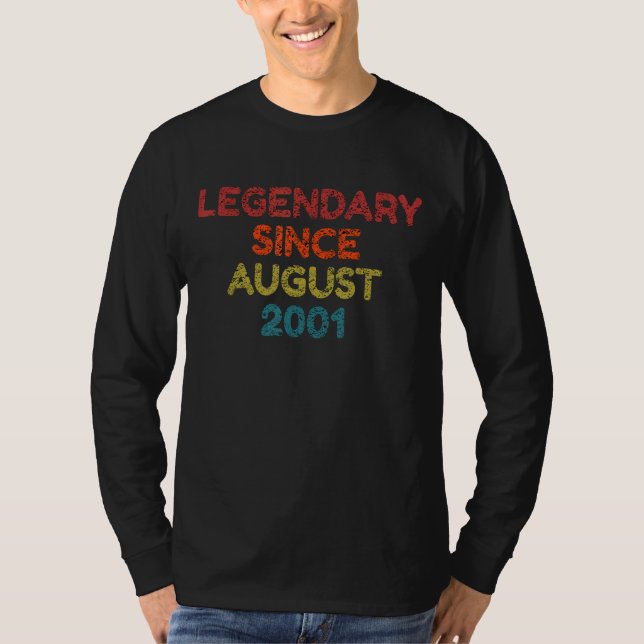 Legendär Seit August 2001 Retro Birthday T-Shirt (Vorderseite)