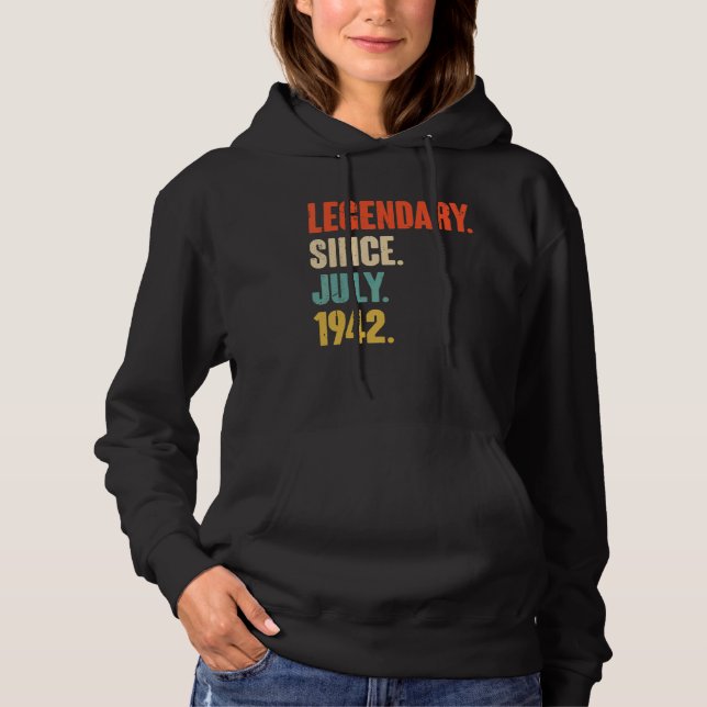 Legendär seit Juli 1942 80 Jahre alt 80. Geburt Hoodie (Vorderseite)