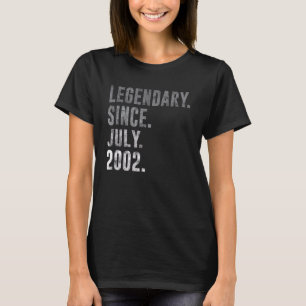 Legendär seit Juli 2002 20. Geburtstag Vintag 20 T-Shirt