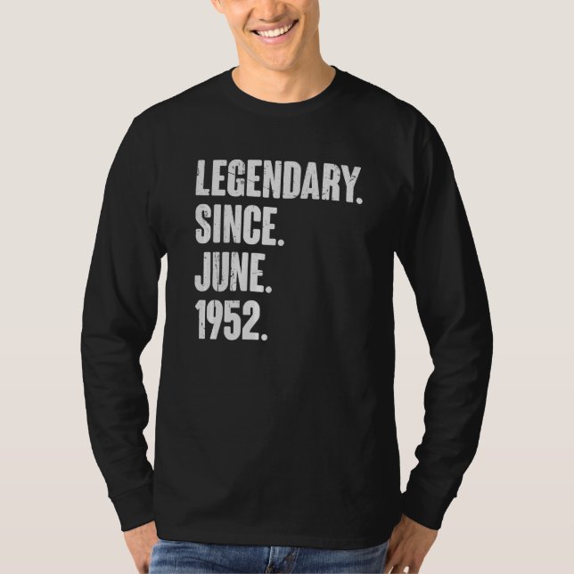 Legendär seit Juni 1952 70 Jahre alt 70. Geburtsta T-Shirt (Vorderseite)