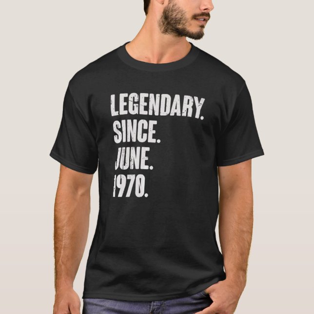 Legendär seit Juni 1970 52 Jahre alt 52. Geburt T-Shirt (Vorderseite)