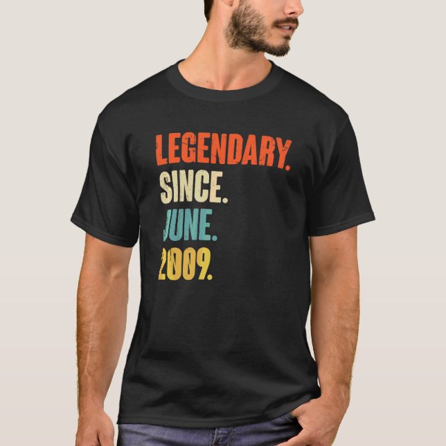 Legendär seit Juni 2009 13 Jahre alt 13 Jahre T-Shirt (Vorderseite)