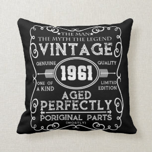 Legendäre 1961er Vintage-Männer - 60. Geburtstag L Kissen