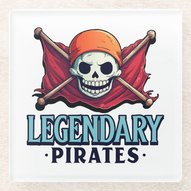 Legendäre Piraten Glasuntersetzer (Vorderseite)