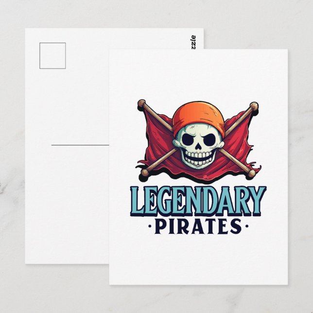 Legendäre Piraten Postkarte (Vorne/Hinten)