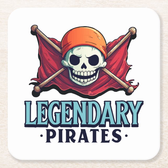 Legendäre Piraten Rechteckiger Pappuntersetzer (Vorderseite)