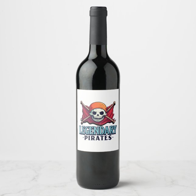 Legendäre Piraten Weinetikett (Vorderseite)