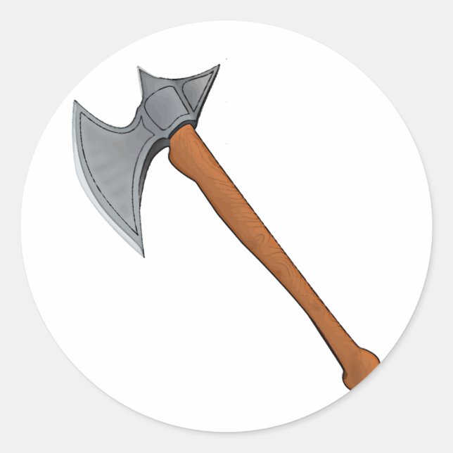 Legendäre Schlachtax Runder Aufkleber (Vorderseite)