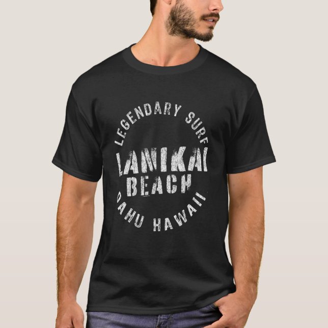 Legendäre Surf Lanikai Beach Circle Briefmarke T-Shirt (Vorderseite)