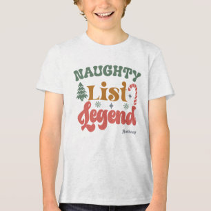 Legendäre Ungezogenheitsliste Kinder Retro-Weihnac Tri-Blend Shirt