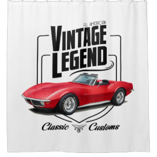 Legendäre Vintage in Rot Duschvorhang