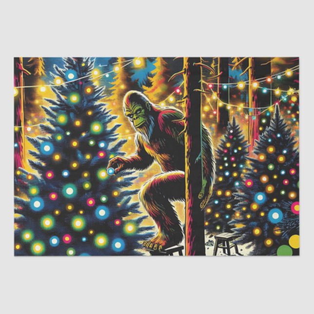 Legendäre Weihnachtsbigfoot Seidenpapier (Vorderseite)