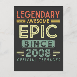 Legendärer 13. Geburtstag 2008 Offizieller Teenage Postkarte
