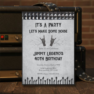 Legendärer 40. Geburtstag Rock and Roll Gitarrist Einladung