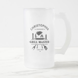 Legendärer Grillmeister Schwarzbier Mattglas Bierglas