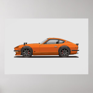 Legendärer Klassiker Orange 240z Fairlady Käfer Po Poster