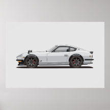 Legendärer Klassiker White 240z Fairlady Bug Poste