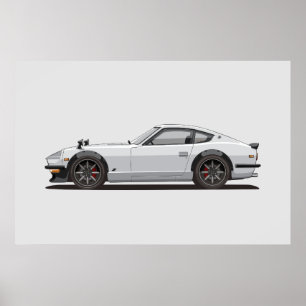 Legendärer Klassiker White 240z Fairlady Bug Poste Poster