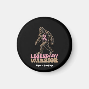 Legendärer Krieger Bigfoot Pink Ribbon Bewusstsein Magnet