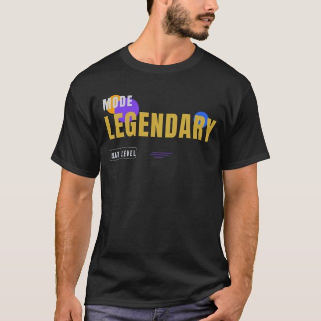 Legendärer Modus – Moderne Gaming-Tech-Typografie- T-Shirt (Vorderseite)
