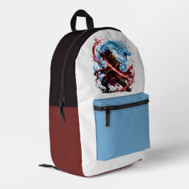 Legendärer Samurai & Blue Dragon Becher | Japanisc Bedruckter Rucksack