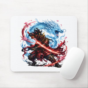 Legendärer Samurai & Blue Dragon Becher Japanisc Mousepad