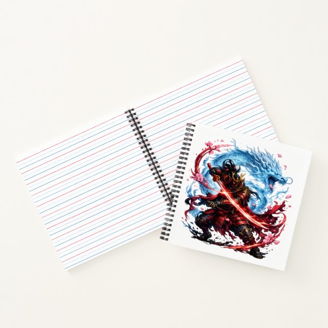Legendärer Samurai & Blue Dragon Becher | Japanisc Notizbuch (Innenseite)