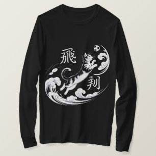Legendärer Samurai-Fußball-Katzen-Jugend-Fußball-G T-Shirt