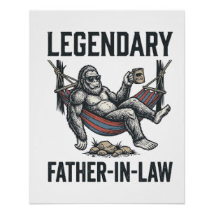 Legendärer Schwiegervater Sasquatch Vintage-Shirt Poster