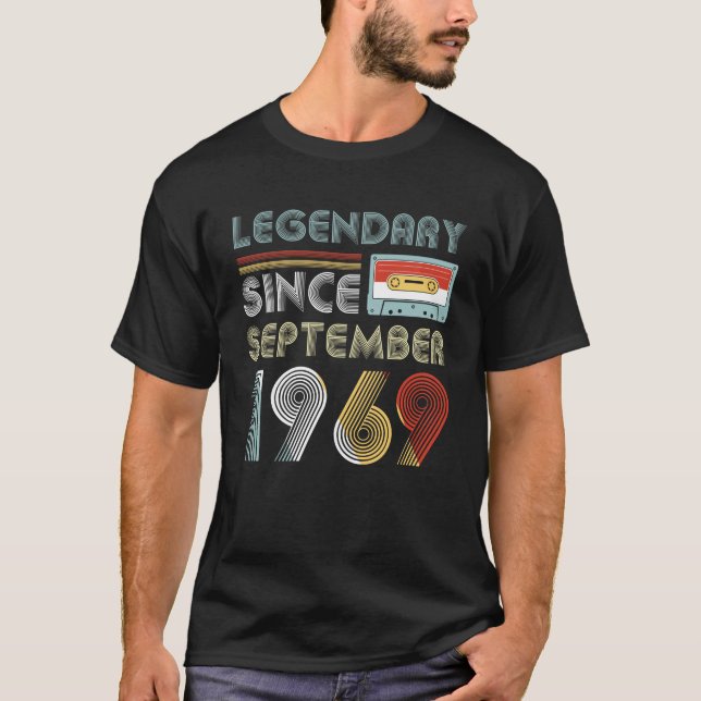 Legendärer seit September 1969 Geburtstag Vintag T-Shirt (Vorderseite)