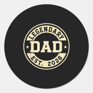 Legendärer Vater gegründet 2026 Vater feiern Neu Runder Aufkleber
