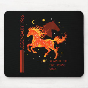 Legendäres 1966 Feuerpferd 60. Geburtstag 2026 Ret Mousepad