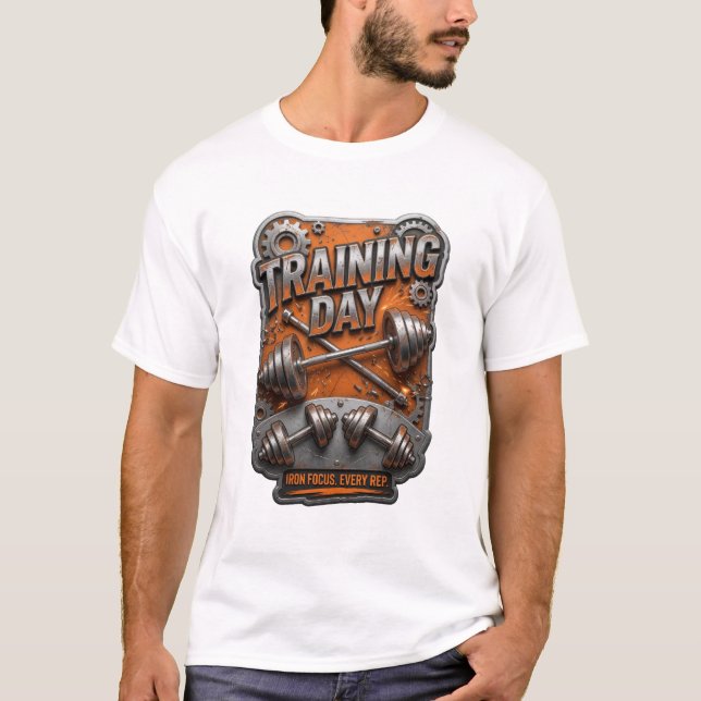 Legendäres oranges TRAINING DAY-Shirt-Design T-Shirt (Vorderseite)