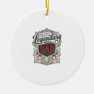 Legendäres Vintage-Daddy-Engraving-Shirt-Design (3 Keramik Ornament